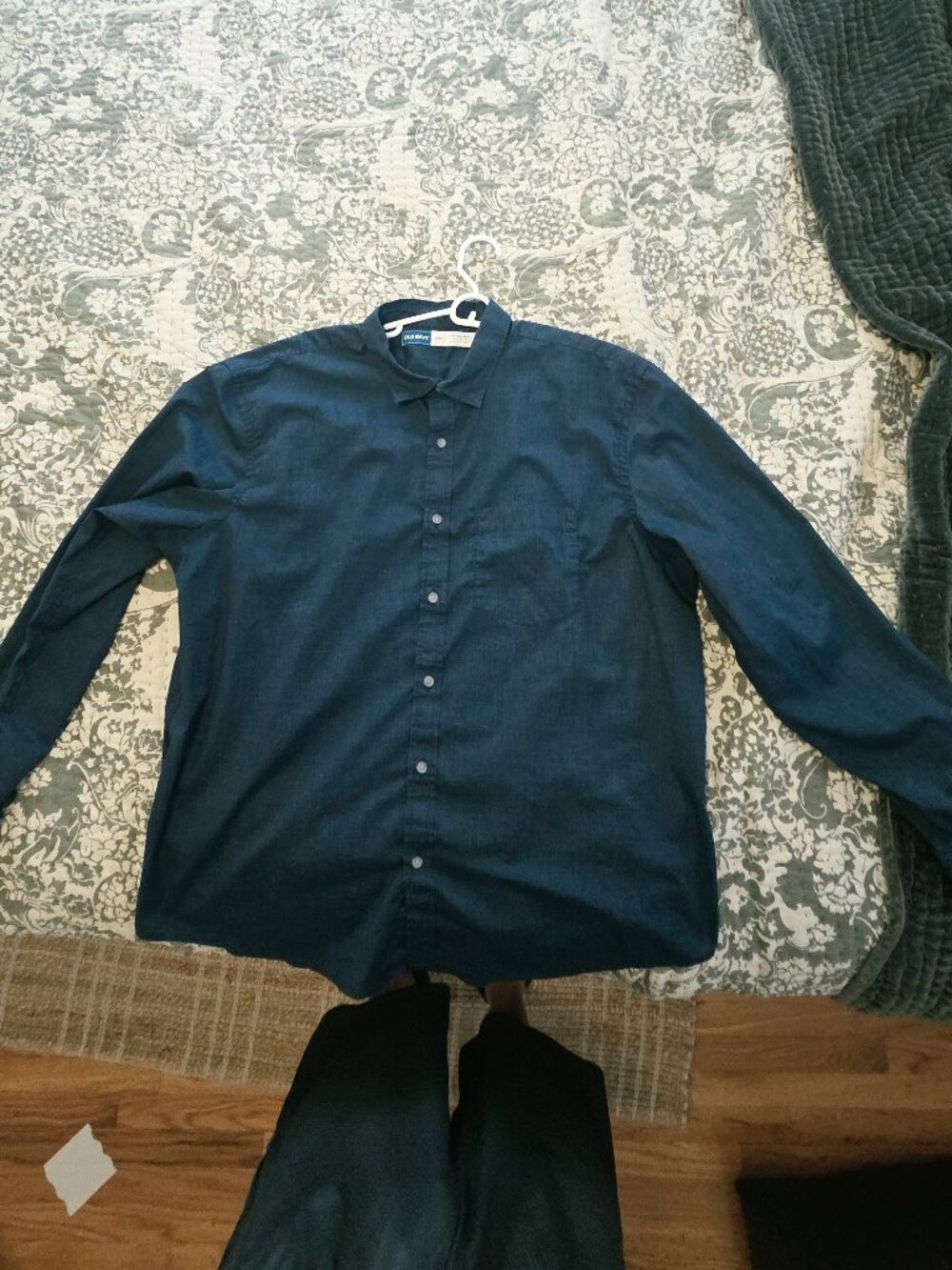 Mens kong sleeve button up blue old navy everyday shirt xxl